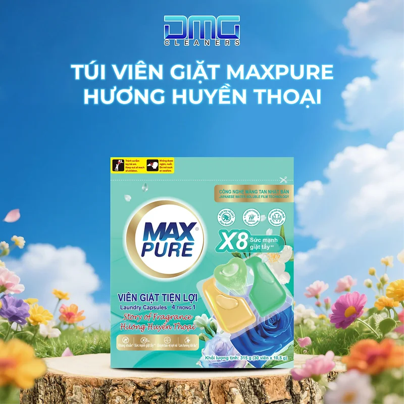 Túi viên giặt Maxpure Hương Huyền Thoại 30v Lưu Hương Tới 7 Ngày
