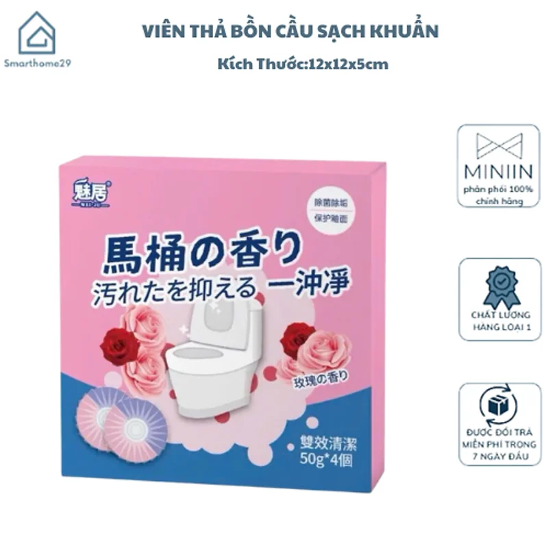 Viên Sạch Bồn Cầu – Viên Thả Bồn Cầu Sạch Khuẩn, Tẩy Sạch Mảng Bám, Khử Mùi Diệt Vi Khuẩn Toilet - HÀNG CHÍNH HÃNG MINIIN