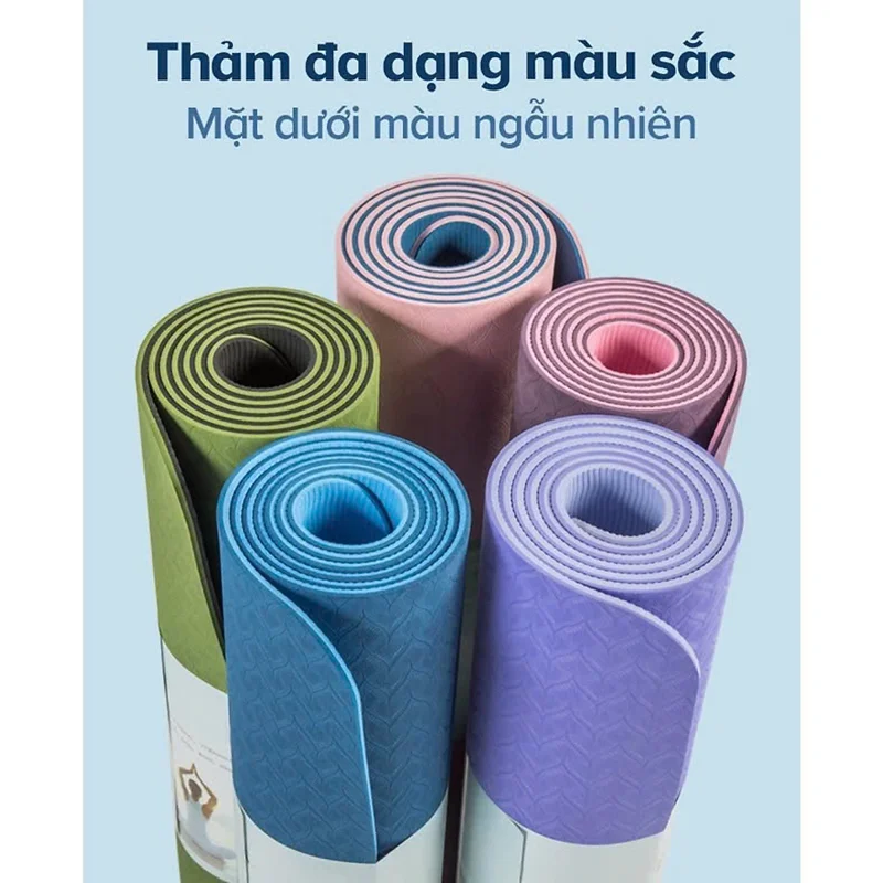 Thảm Tập Yoga Định Tuyến và loại trơn TPE Chống Trượt 6mm và 8mm