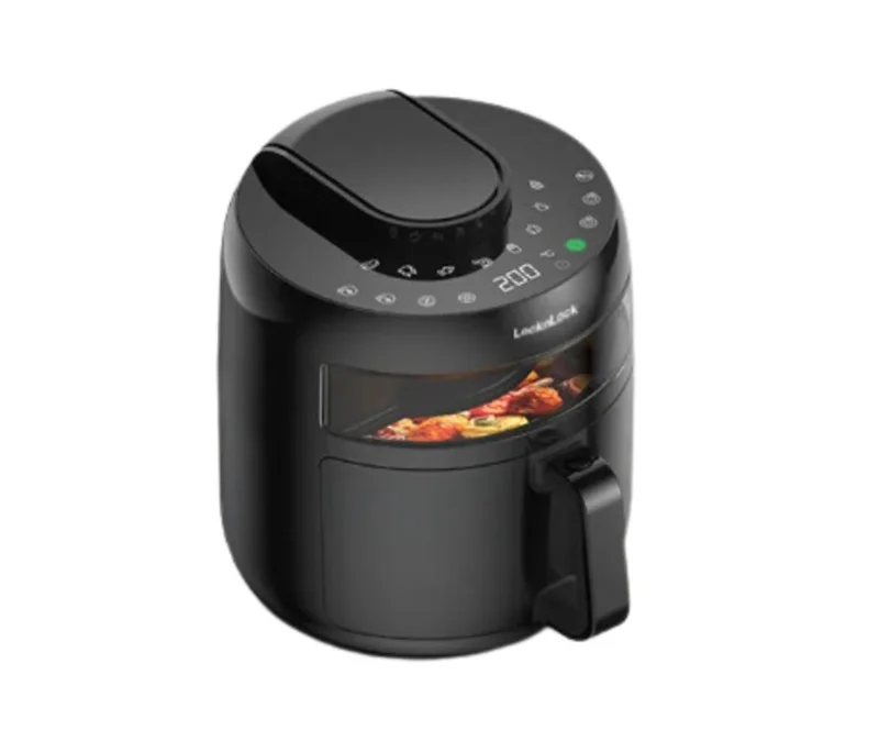Nồi chiên không dầu nhãn hiệu LocknLock Clear-view window air fryer 5L, 220-240V, 50/60Hz, 1500W - màu đen - EJF279BLK - Hàng chính hãng