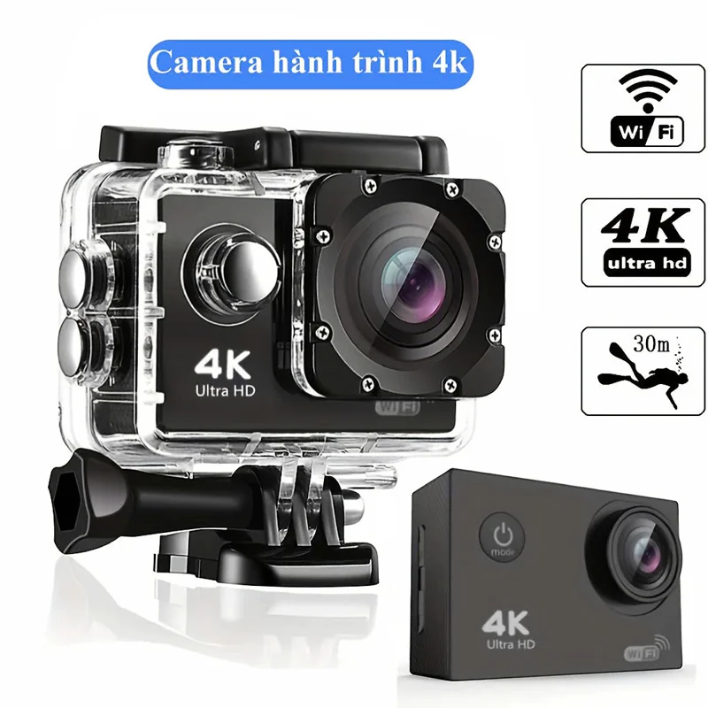 áo thun CAM Hành Trình 4K SPORT Ultra HD DV, Kết Nối Wifi, Chống Rung Quang Học, Chống Nước Ip67