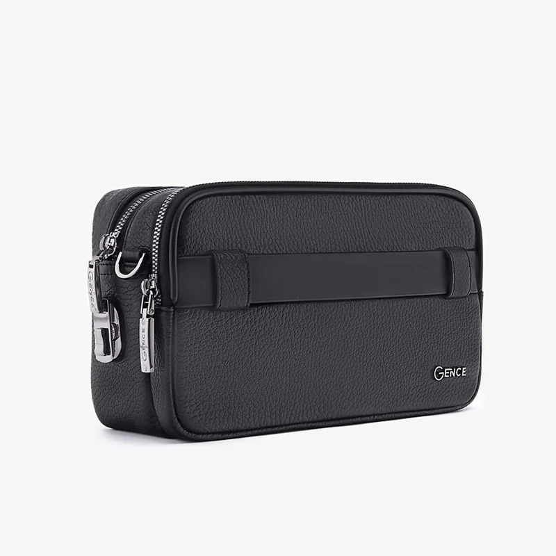 Clutch cầm tay đeo chéo da bò Togo cao cấp RB08 khóa vân tay & khóa số