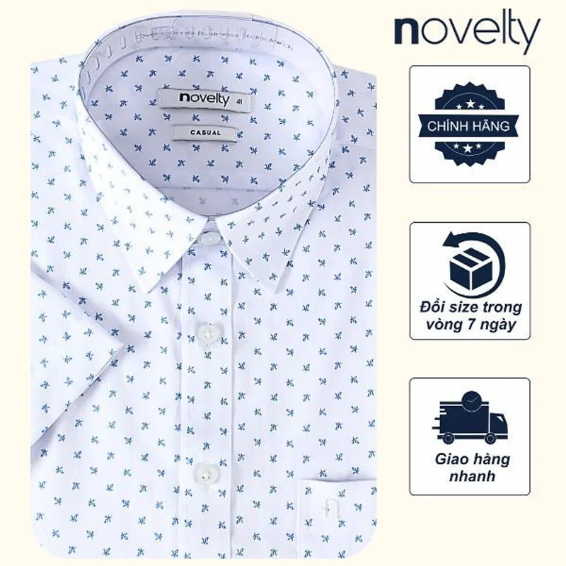 Áo sơ mi nam ngắn tay Novelty Casual Hoa văn SMI25001 - 250076N