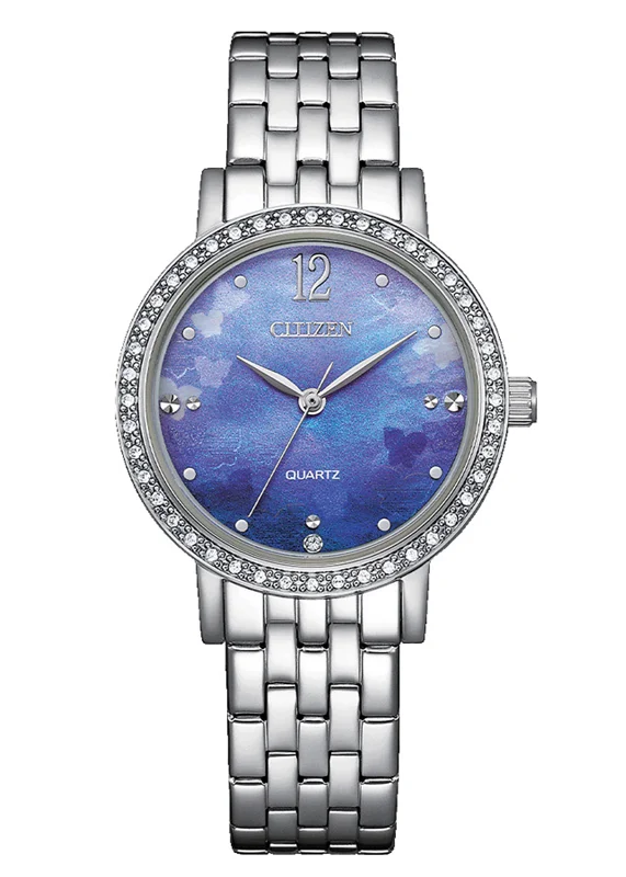 Đồng Hồ Nữ Citizen Pin-Quartz Đính Đá Swarovski Dây Thép Không Gỉ EL3100-55N - Mặt Xà Cừ (31mm)