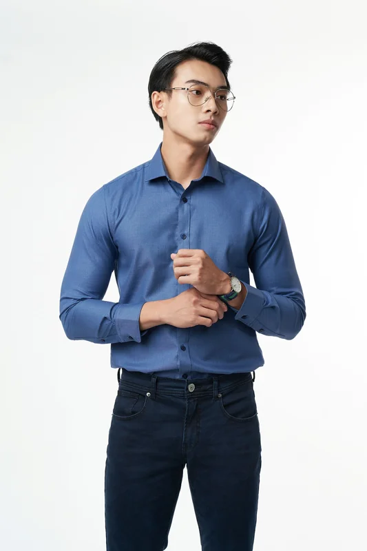 Áo Sơ Mi Sọc Nam Melange Cotton  N&M Thương Hiệu NINOMAXX 2110016