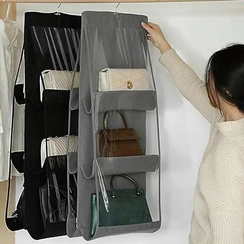 Túi Treo Bảo Vệ Túi Xách 2 Mặt 6 Ngăn Cao Cấp – Chống Bụi, Sắp Xếp Gọn Gàng, Tiện Treo Trong Tủ Quần Áo