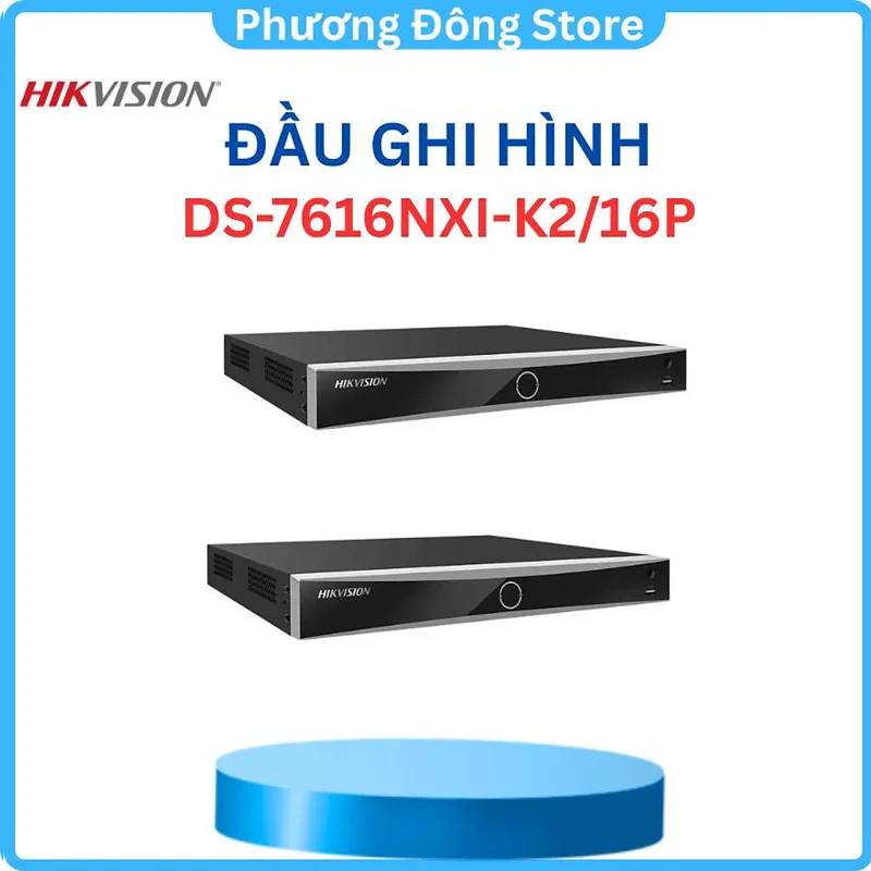 Đầu ghi camera IP 16 kênh HIKVISION DS-7616NXI-K2 Ultra HD 4K 8MP AI nhận diện khuôn mặt ,.-Hàng chính hãng