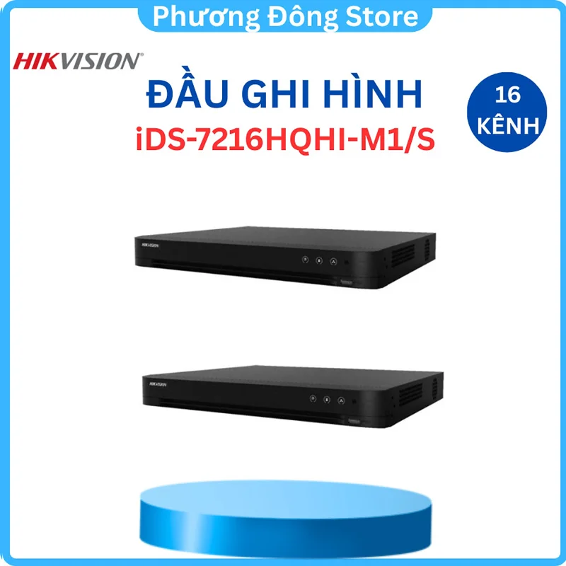 Đầu ghi HIKVISION thông minh 16 kênh HDTVI iDS-7216HQHI-M1/S, báo động người/ phương tiện.phát hiện khuôn mặt - Hàng chính hãng