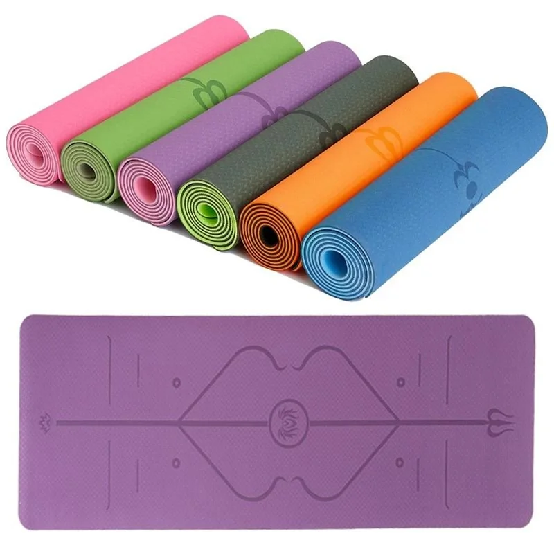 Thảm Yoga Định Tuyến Dày 8ly Chống Trơn Trượt Kèm Túi