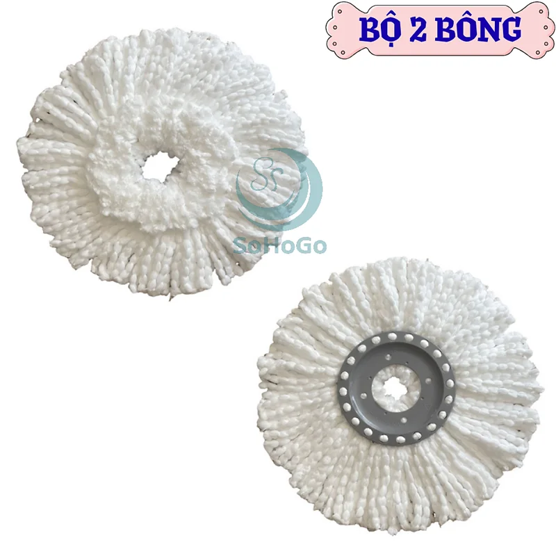 Bông Lau Nhà Đa Năng Microfiber Thấm Hút Cực Tốt -Đầu  Bông Lau Nhà Xoay 360 Độ Thay Thế – Sợi Bông Mịn Siêu Bền -Bông Lau Nhà Thay Thế Loại Tốt – Lắp Được Cho Nhiều Loại Cây Lau