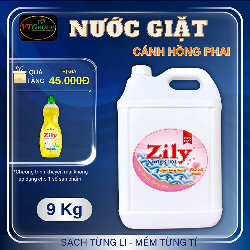 Nước Giặt Zily Can 9Kg - Tặng 1 Nước Rửa Chén Zily 750 Gr