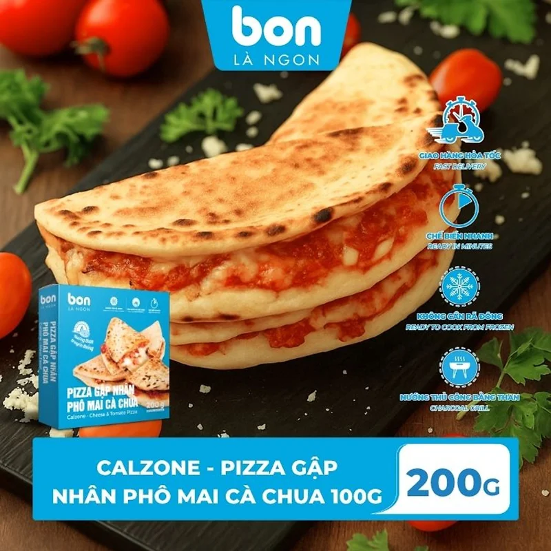 CALZONE - PIZZA GẬP NHÂN PHÔ MAI CÀ CHUA 100G (200G)