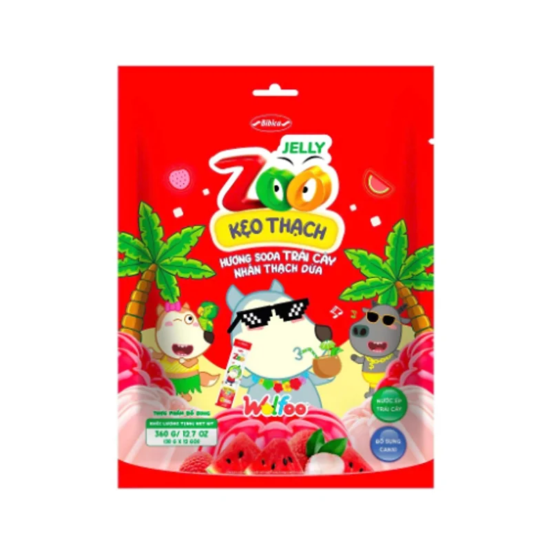 Kẹo Thạch Zoo Soda Trái Cây, Nhân Thạch Dừa Bibica