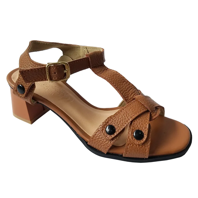 Giày Sandal Cao Gót Da Bò BIGGBEN Cao 5 Phân SDCG150
