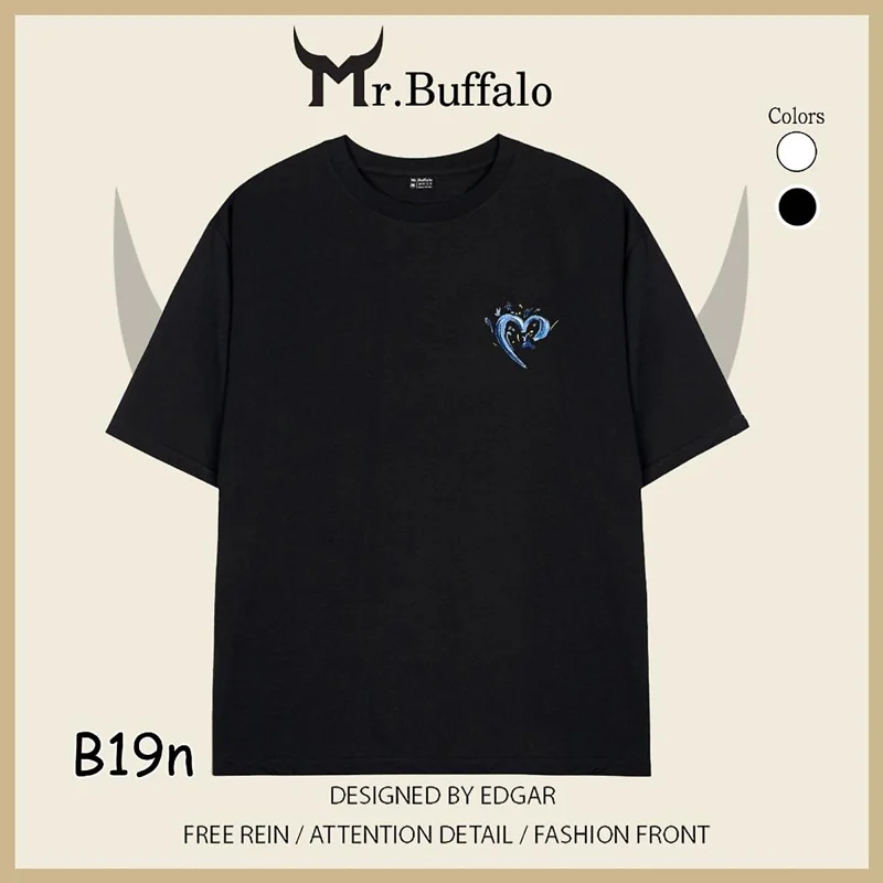 Áo Thun Đôi, Cặp Mr.Buffalo CUTE Tshirt Cotton 100% có bigsize Unisex Local Brand B19B19n - Trắng B19