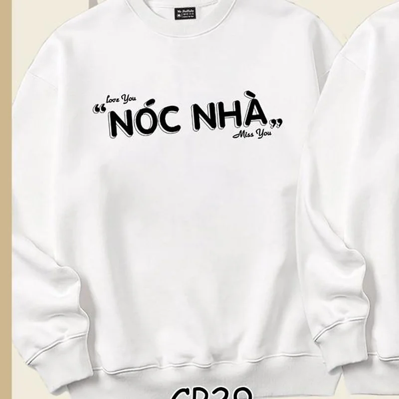 Áo Cặp Đôi Sweater form rộng nóc nhà trụ cột Mr.buffalo - Trụ cột áo Trắng