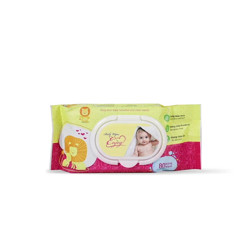 Khăn ướt baby ENJOY mềm mại, dưỡng ẩm, tiện dụng, đạt chuẩn sức khỏe SGS - Gói 20/50/65/80 tờ