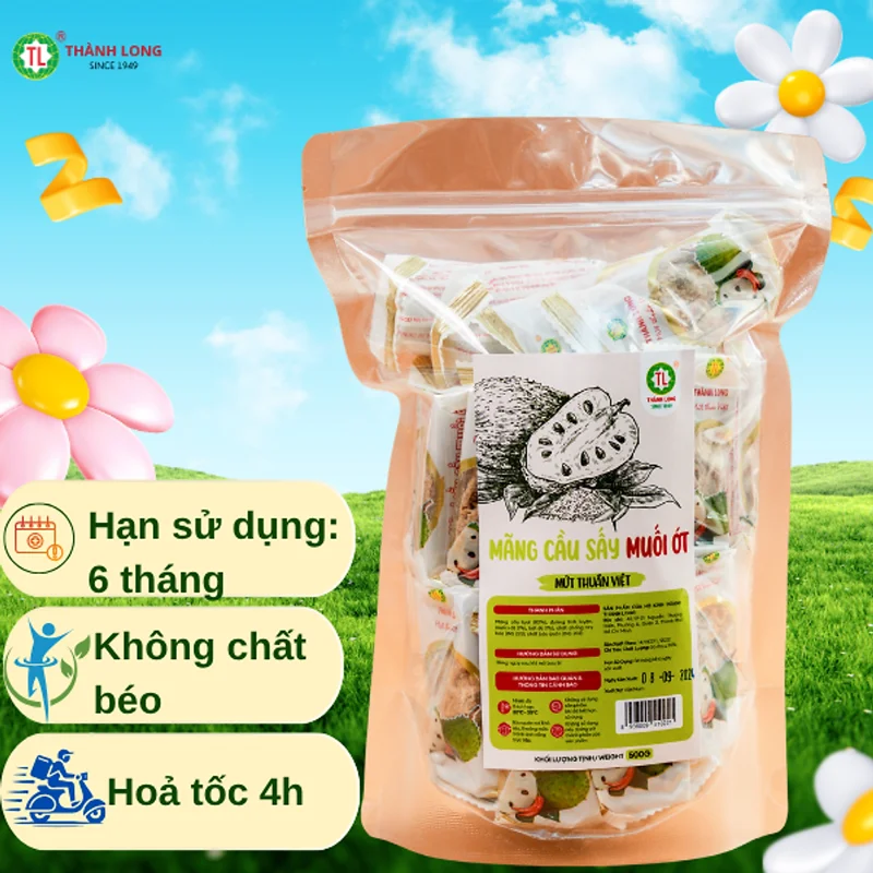 Mãng Cầu Sấy Muối Ớt 200g/500g Thành Long - Việt Nam - Mứt Mãng Cầu Ngon