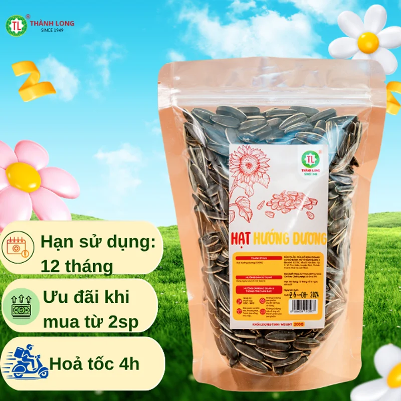 HẠT HƯỚNG DƯƠNG RANG MUỐI NGUYÊN VỊ THÀNH LONG 200G/500G - VIỆT NAM