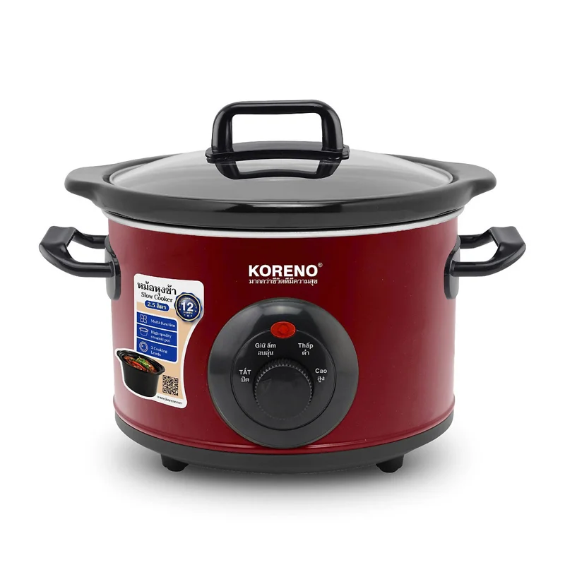 Nồi nấu chậm, kho cá, ninh xương Koreno Thái Lan 2.5L KN-825 - hàng chính hãng