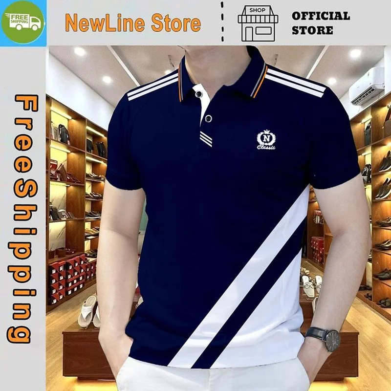 Áo Polo Nam Phối Sọc Trẻ Trυng Trang Trọng Hàng Cao Cấp Menswear Thun Có Cổ. - Trắng, Trắng