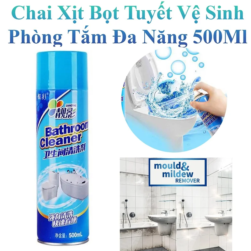 Chai Xịt Bọt Tuyết Vệ Sinh Phòng Tắm Đa Năng 500Ml Bathroom Cleaner