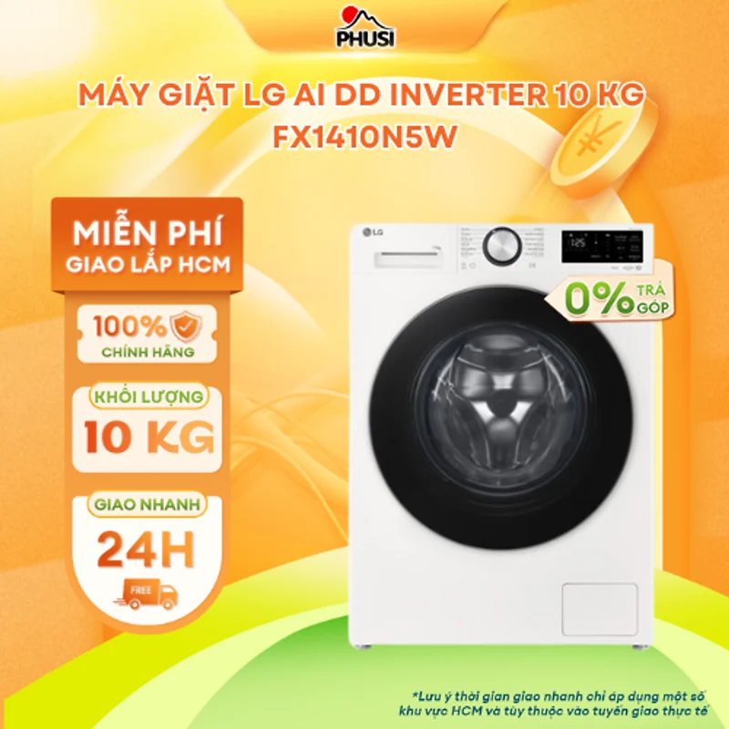 Máy Giặt Lồng Ngang LG AI DD Inverter 10 kg FX1410N5W/ 11kg FX1411N5W - Hàng Chính Hãng - Model 2025