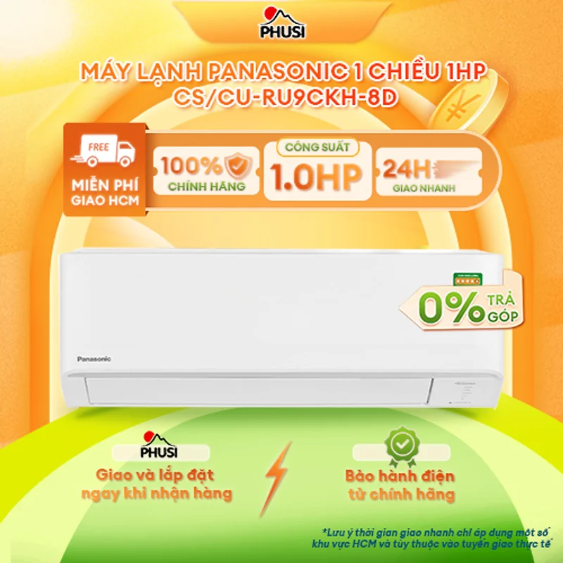 Máy lạnh Panasonic Inverter 1HP CU/CS-RU9CKH-8D/ 1.5HP CU/CS-RU12CKH-8D  - Model 2026 - Hàng Chính Hãng, Mới 100