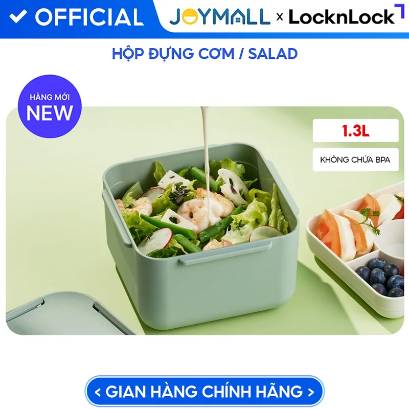 Hộp Đựng Cơm, Salad LocknLock TO GO LCB410 LCB411 LCB412 920ml 1.25L 1.3L, Hàng Chính Hãng, JoyMall
