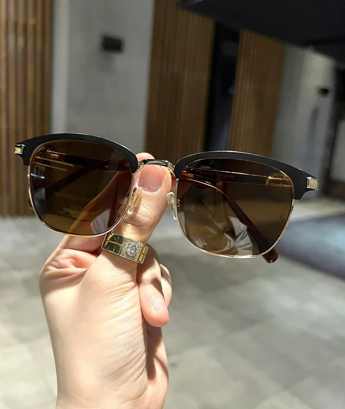 Kính râm, Kính mát nam nữ đi đường chống dáng Clubmaster cổ điển