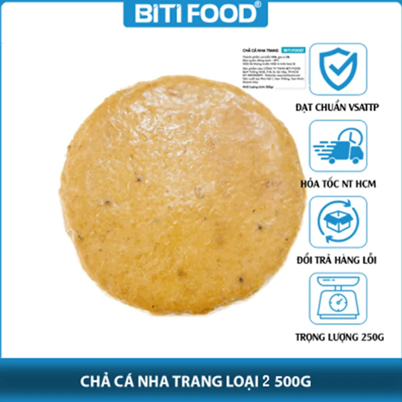 Chả Cá Nha Trang loại ngon, 500g/ túi kiểm định ATVSTP, Chả Cá Chiên BiTi FOOD, Giao nhanh HCM