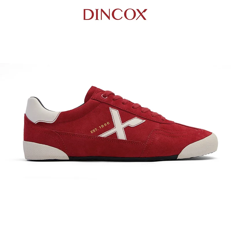 Giày Sneaker Nam Nữ Dincox DC47 RED Micro Suede Thời Thượng Shoes Đế Bằng, Bền Và Nhẹ Hơn
