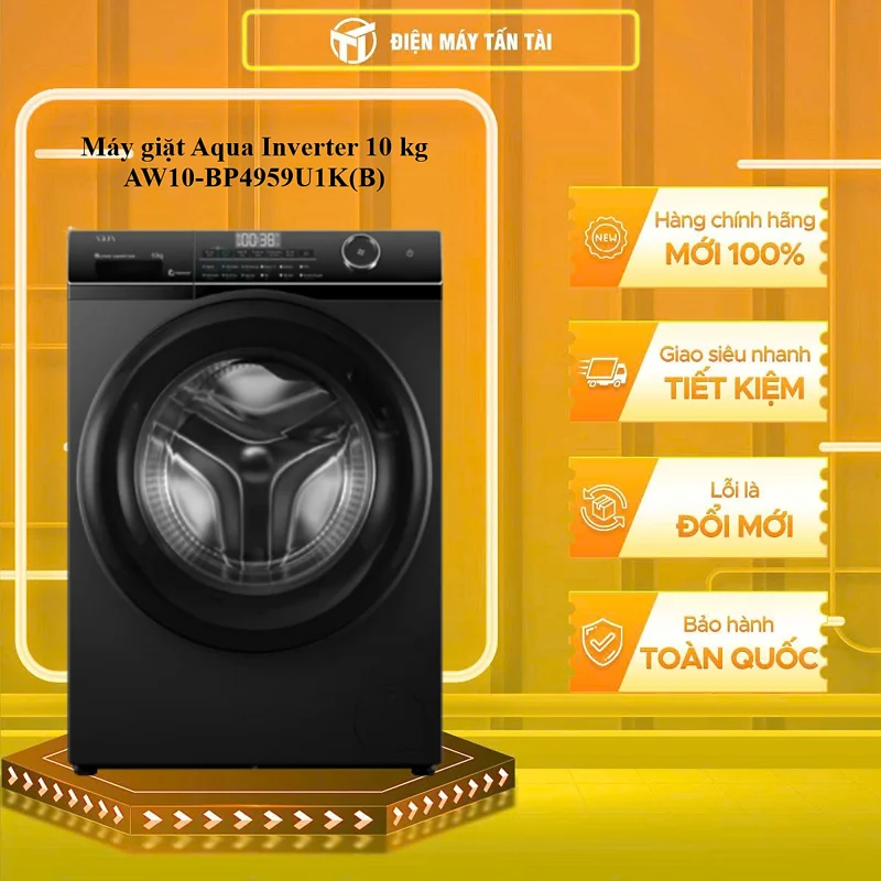Máy giặt Aqua Inverter 10 kg AW10-BP4959U1K(B) - HÀNG CHÍNH HÃNG - CHỈ GIAO HCM