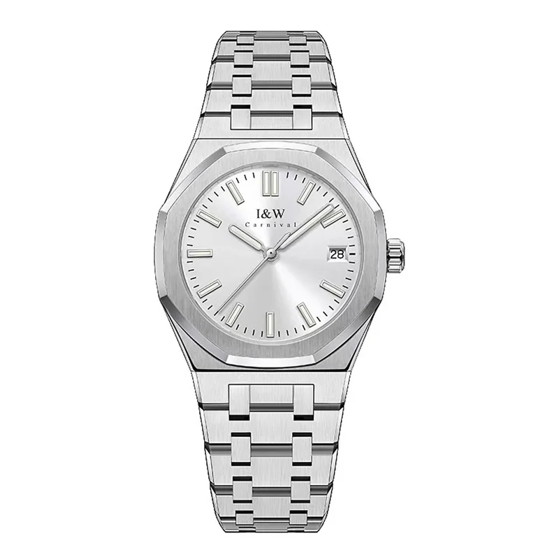 Đồng hồ nữ chính hãng I&W Carnival 55793L-T1,Kính sapphire,chống xước ,Chống nước30m,bảo hành chính hãng ,Máy điện tử (pin),dây thép