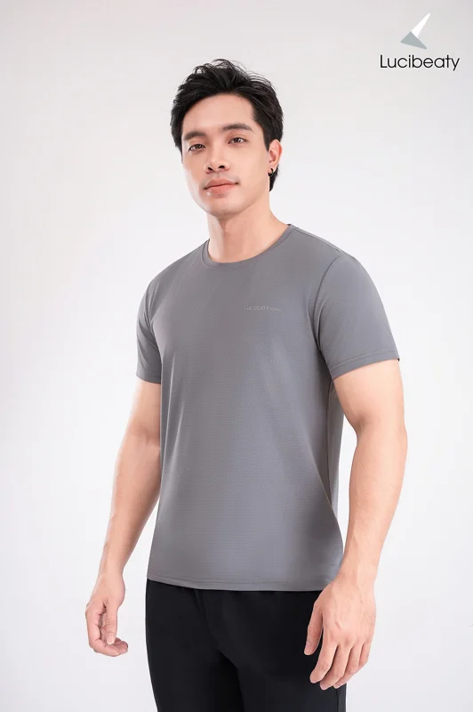 Áo thun nam T-shirt cổ tròn cao cấp vải Coolmax nhẹ, co giãn tốt, thoáng mát TS054