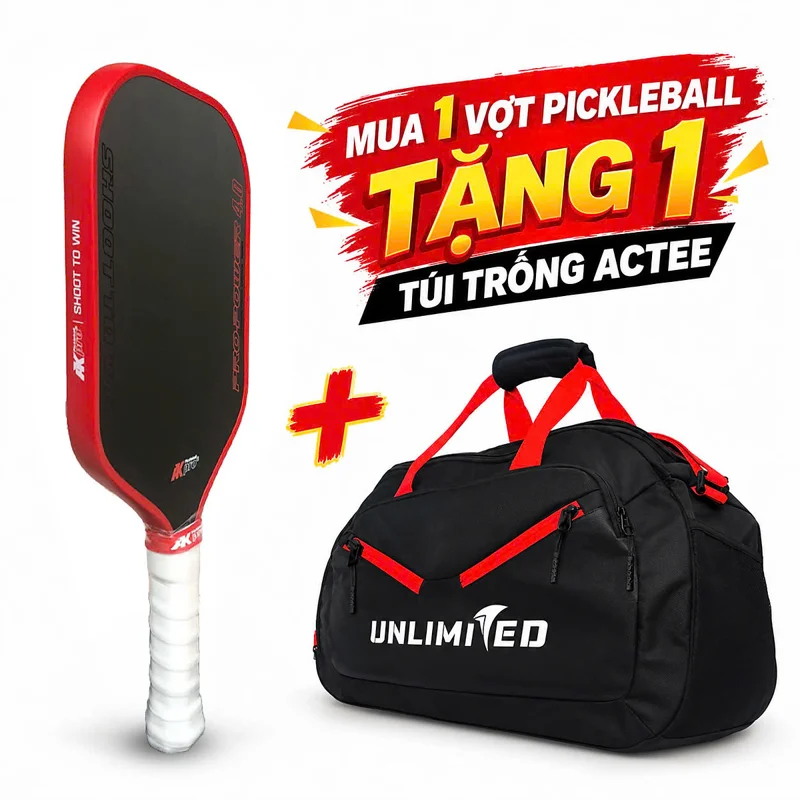 Vợt AKpro Pickleball Pro-Power 4.0 - Red Carbon T700