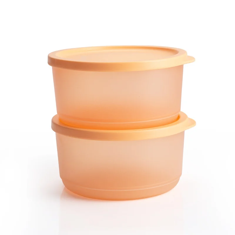 Bộ 2 hộp đựng thực phẩm Tupperware trữ khô và mát Stacking Round Medium 530ml