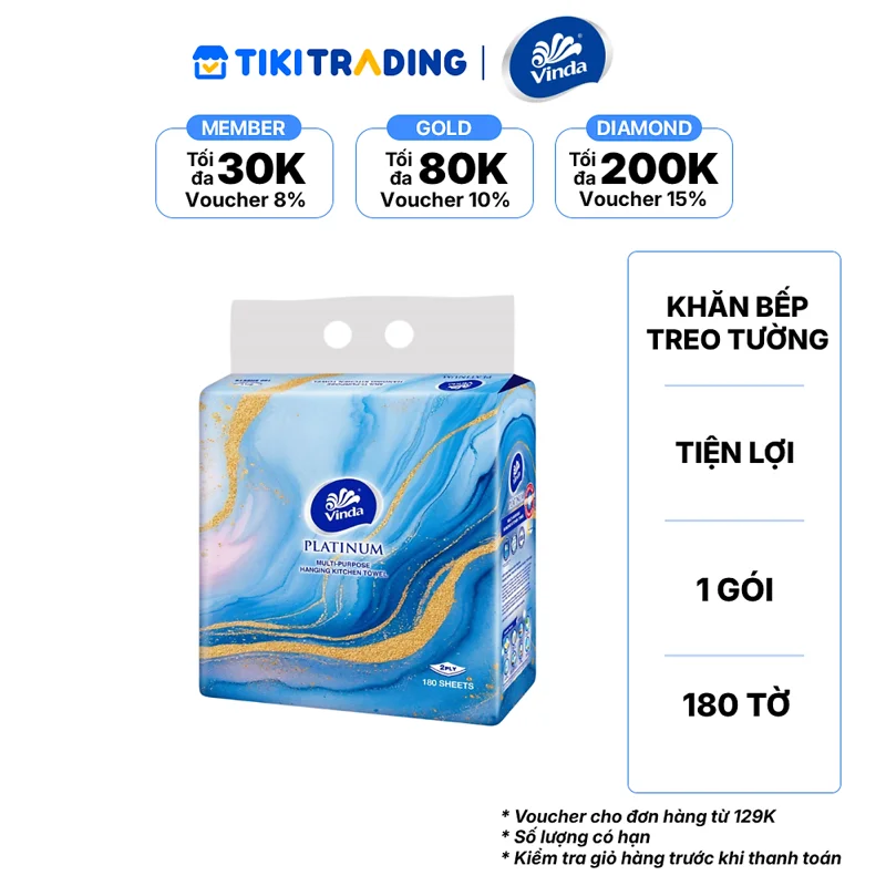 Khăn bếp đa năng treo tường Vinda Platinum 180 tờ