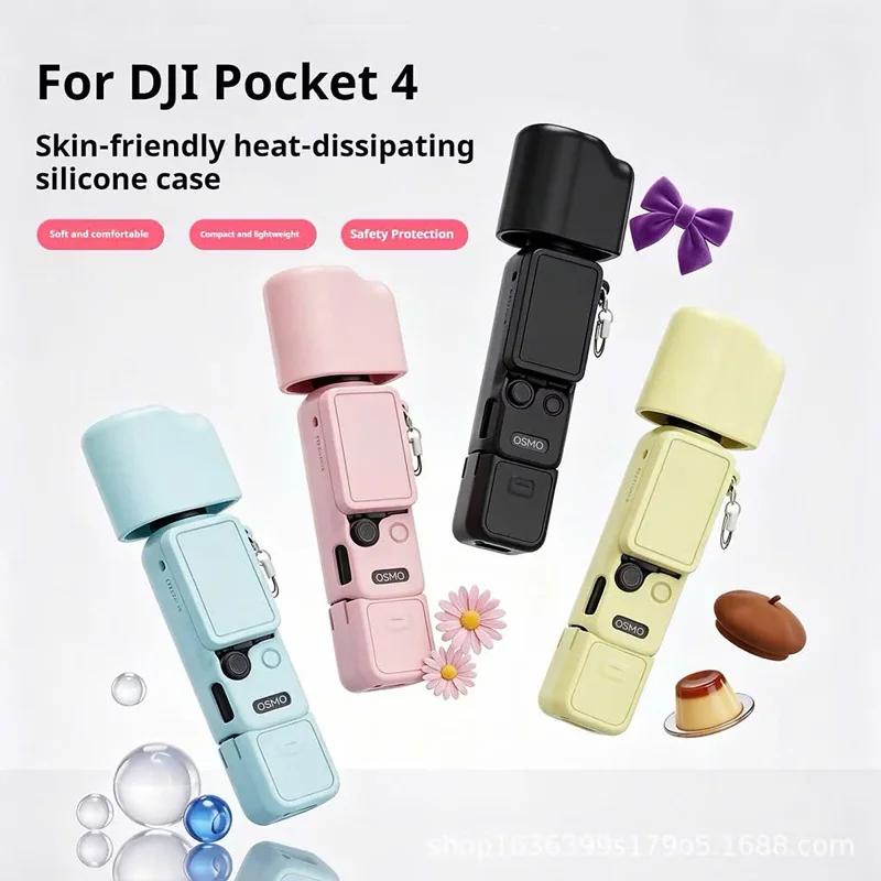 Ốp silicon bảo vệ DJI Osmo Pocket 3 4 4P combo Tay Cầm Máy Ảnh Gimbal Vỏ Chống Trầy Xước Vỏ Bảo Vệ Mềm Nắp ống kính - HÀNG CHÍNH HÃNG