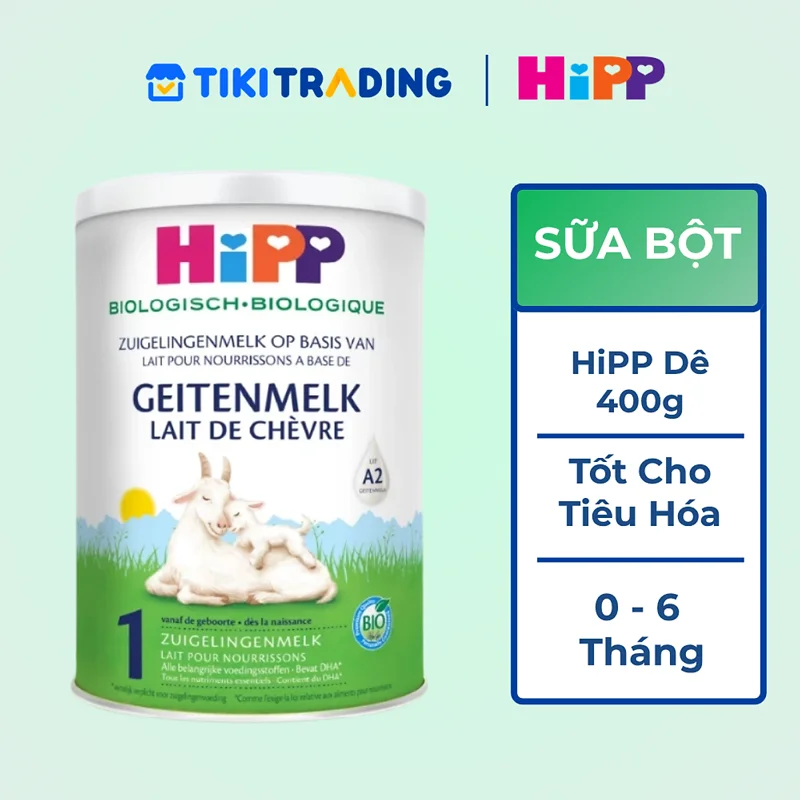 Sữa dê HiPP Organic 400g Số 01 cho bé từ 0 - 6 tháng
