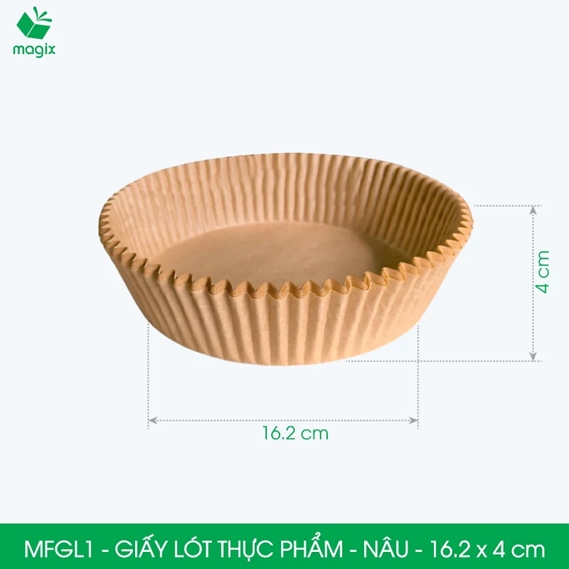 MFGL1 - 16.2x4cm - Combo 100 miếng giấy lót nồi chiên không dầu, giấy nến chống dính, chịu nhiệt cao