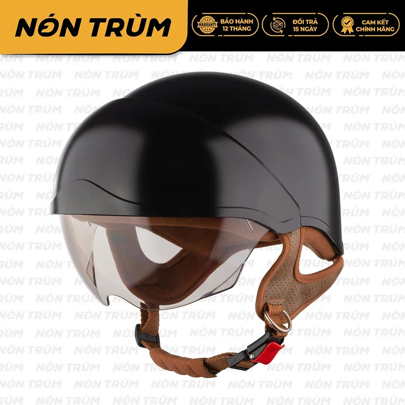 Mũ bảo hiểm nửa đầu Royal M38K kính âm màu trà size L XL chính hãng cho nam nữ đi xe máy