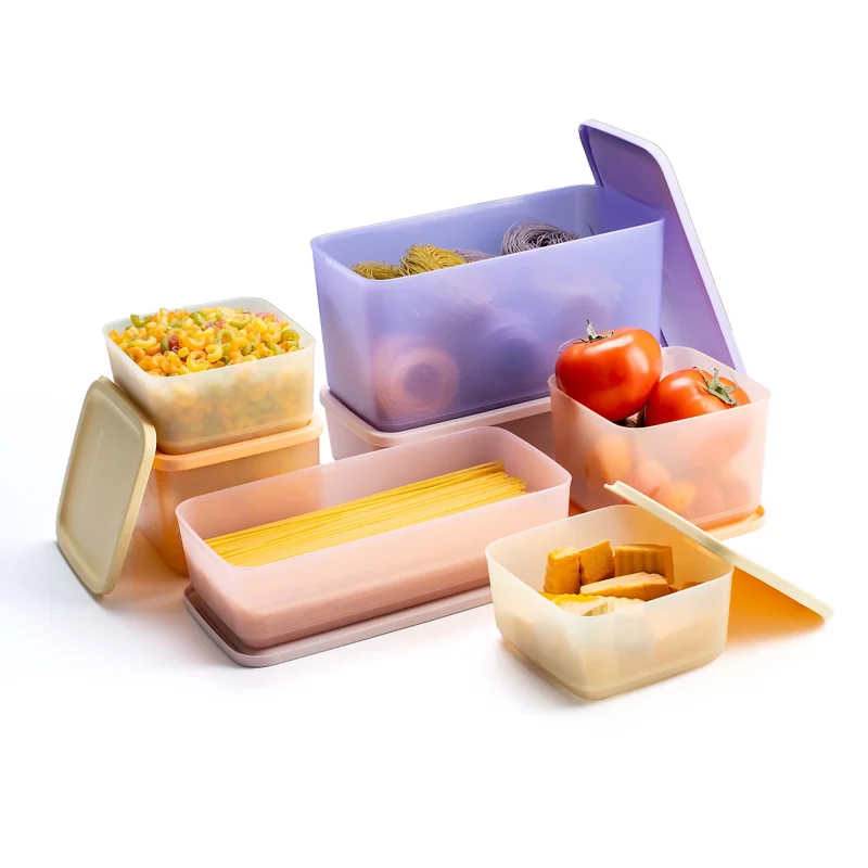 [TUP80 thẻ cào] Bộ 7 hộp Tupperware trữ khô, trữ mát Cubix 650ml, 1L, 1.4L, 3.1L