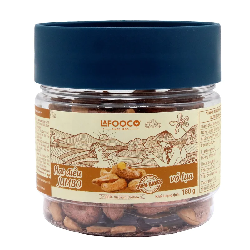 HẠT ĐIỀU JUMBO VỎ LỤA LAFOOCO 180G/ HŨ  – HẠT BIG SIZE