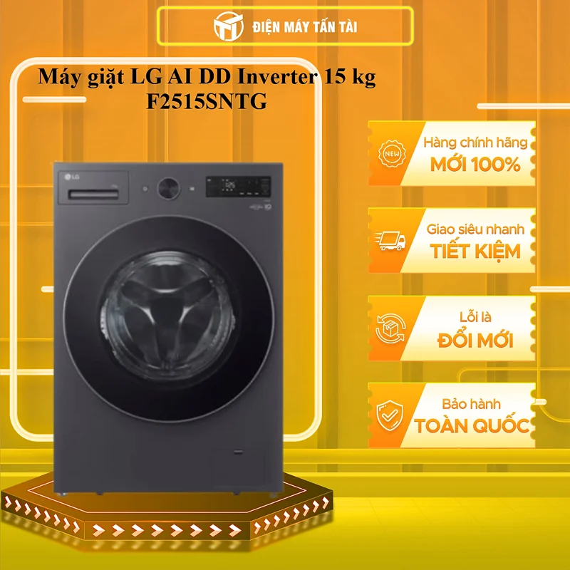 Máy Giặt LG Inverter 15 Kg F2515SNTG - HÀNG CHÍNH HÃNG - CHỈ GIAO HCM