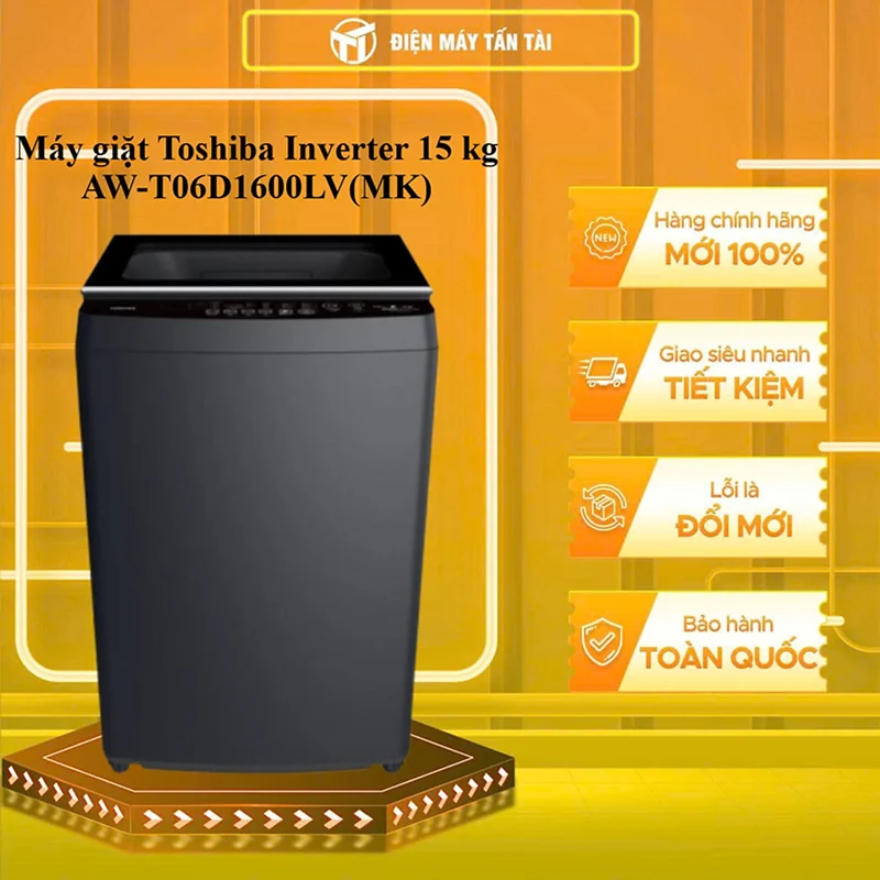 AW-T06D1600LV(MK) - Máy giặt Toshiba Inverter 15 kg AW-T06D1600LV(MK) - HÀNG CHÍNH HÃNG - GIAO HCM