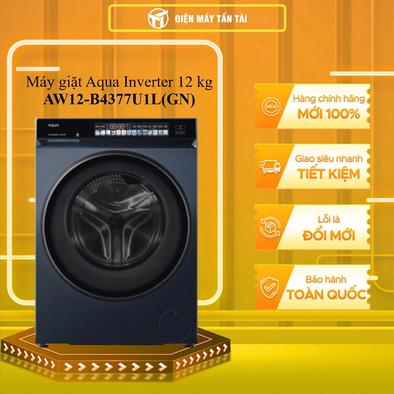 AW12-B4377U1L(GN) - Máy giặt Aqua Inverter 12 kg AW12-B4377U1L(GN) - HÀNG CHÍNH HÃNG - GIAO HCM