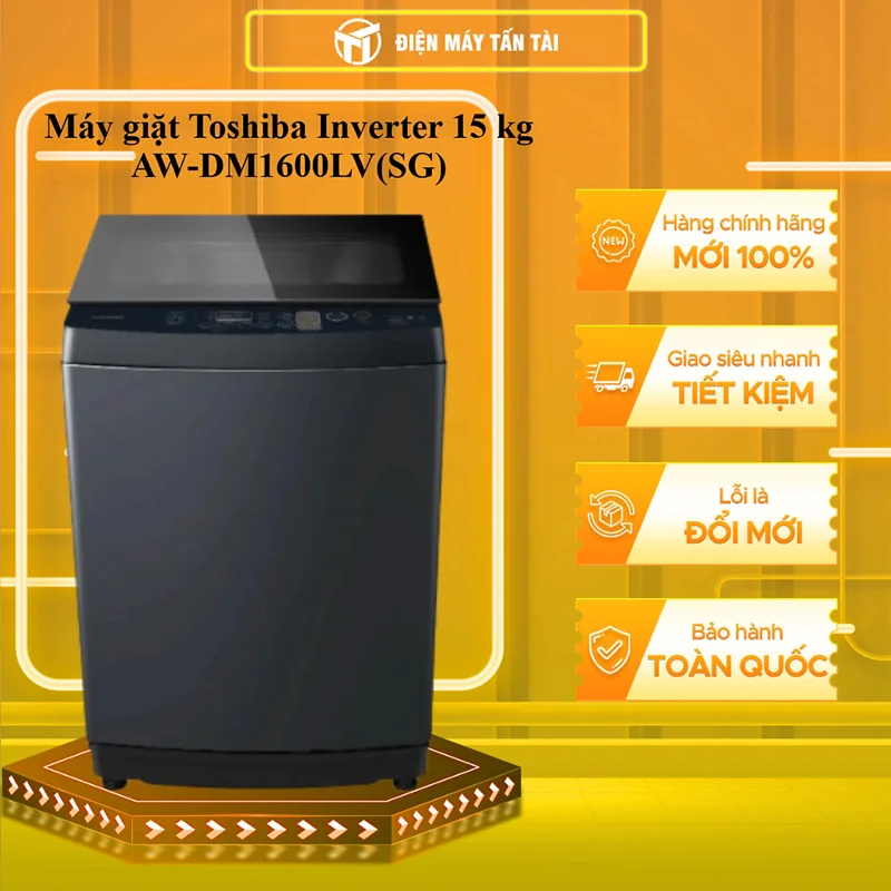 AW-DM1600LV(SG) - Máy giặt Toshiba Inverter 15 kg AW-DM1600LV(SG) - HÀNG CHÍNH HÃNG - GIAO HCM
