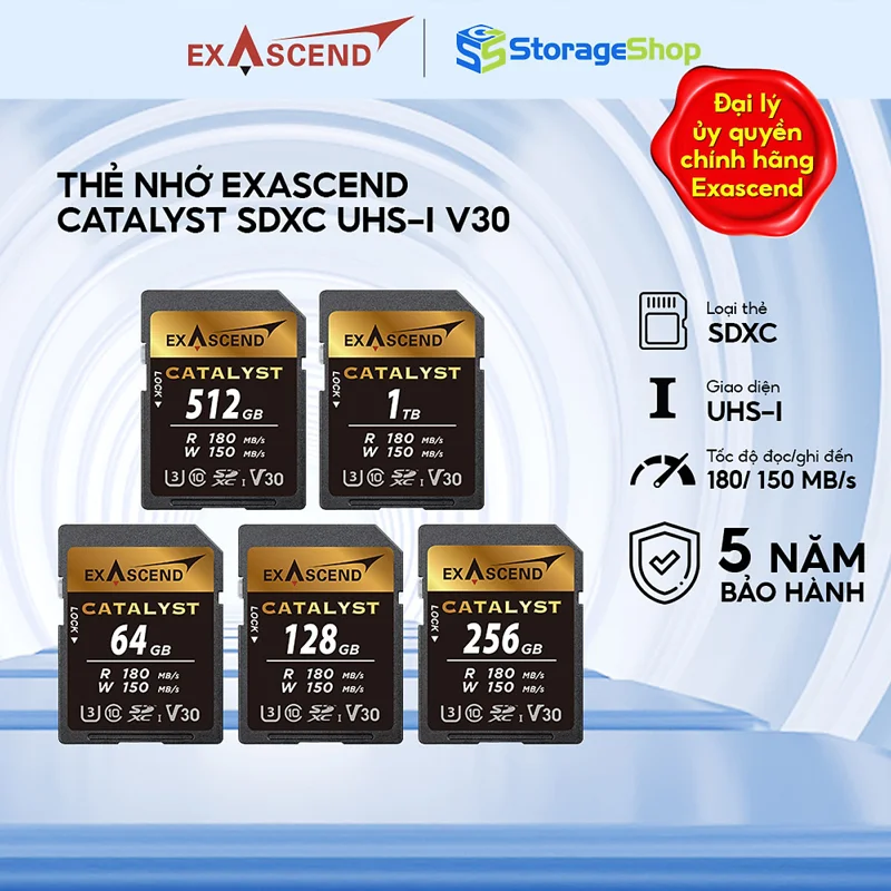 Thẻ nhớ SDXC Exascend Catalyst UHS-I V30 Hàng chính hãng