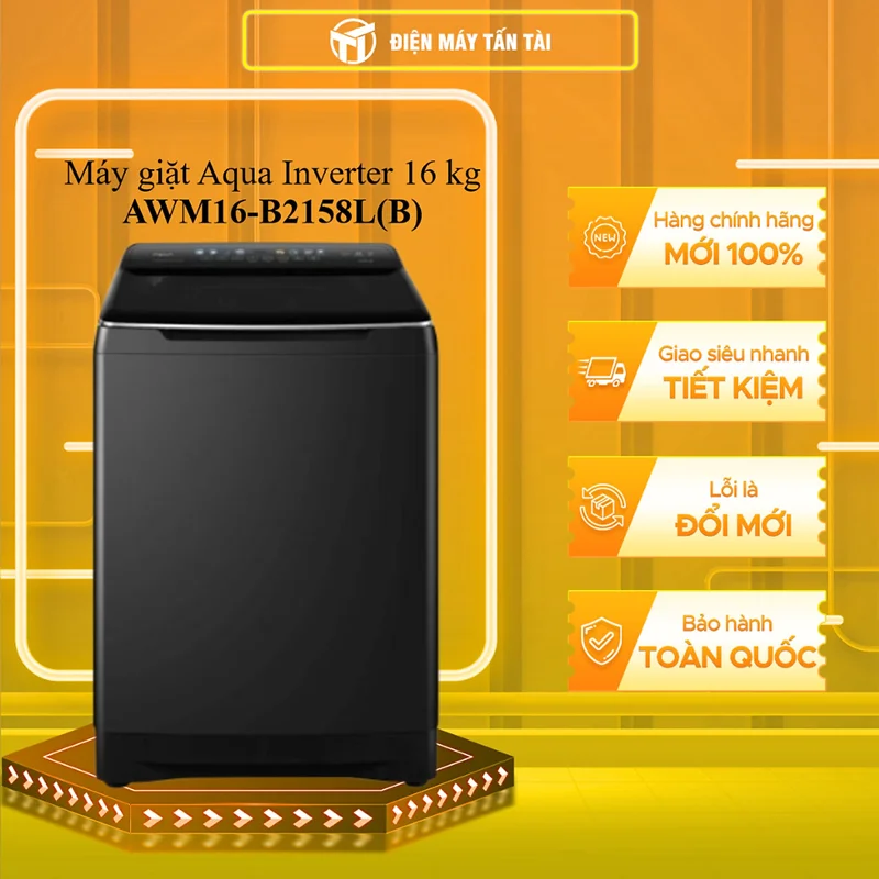 AWM16-B2158L(B) - Máy giặt Aqua Inverter 16 kg AWM16-B2158L(B) - HÀNG CHÍNH HÃNG - CHỈ GIAO HCM